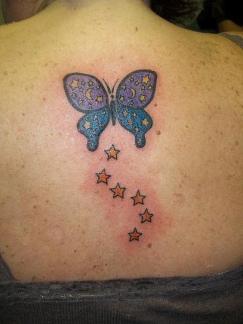 Butterflies Wispy Lines And Stars Star Tattoo Designs Butterfly Tattoos For Women Butterfly