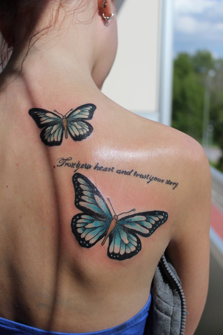 Butterfly Shoulder Tattoos For Girls