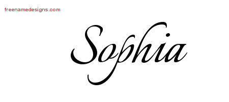 Calligraphic Name Tattoo Designs Sophia Download Free Free Name Designs