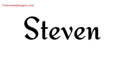 Calligraphic Stylish Name Tattoo Designs Steven Download Free Free