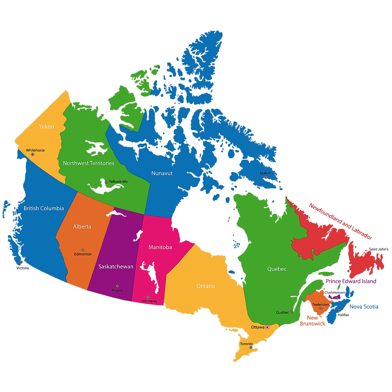 Canada Map With Provinces And Capitals Querygirl