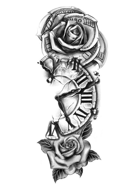 Clock And Rose Tattoo Chest The 30 Best Rose Clock Tattoos