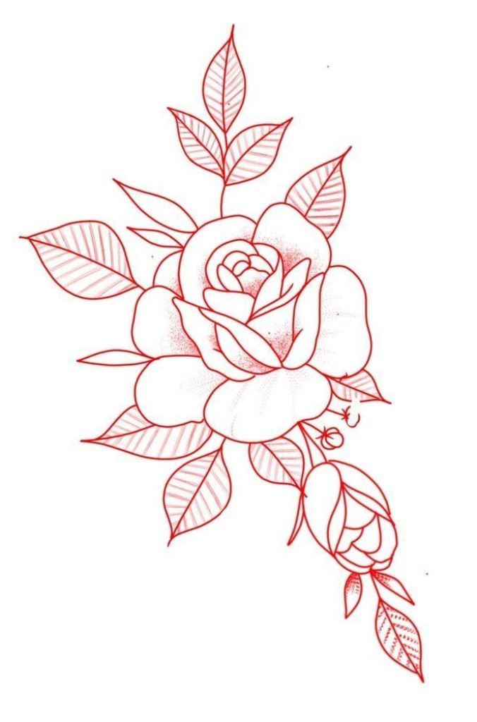 Common Small Rose Tattoo Stencil That Has Deep Meaning In 2023 Rose Tattoo Stencil Rose