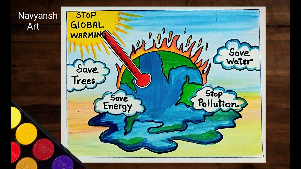 Contoh Poster Stop Global Warming Gambaran