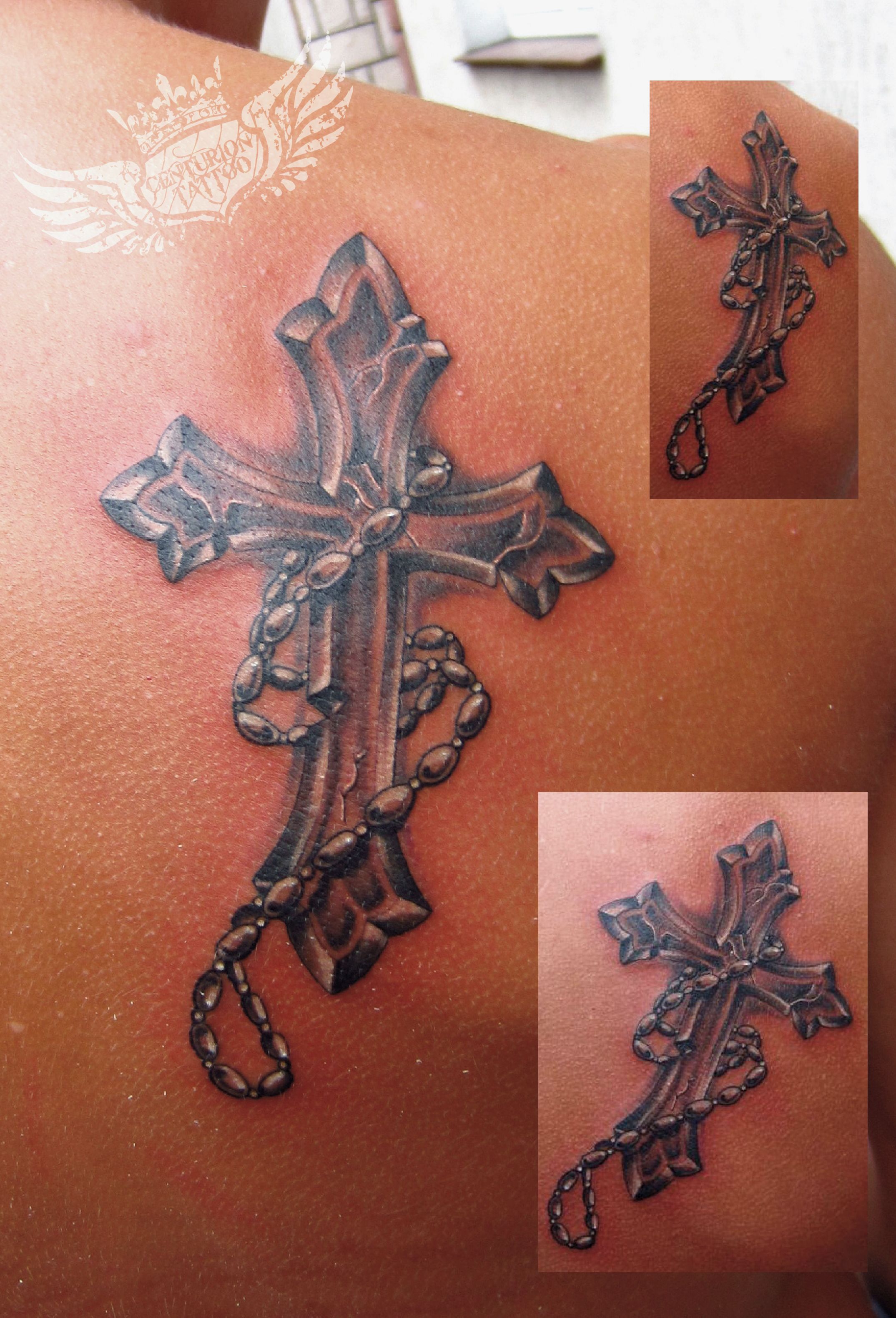 Cross Rosary Tattoo Tattoo Centuriontattoo Pinterest Tattoo