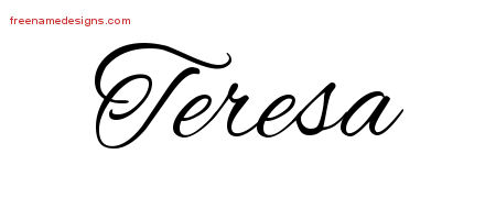 Cursive Name Tattoo Designs Teresa Download Free Free Name Designs