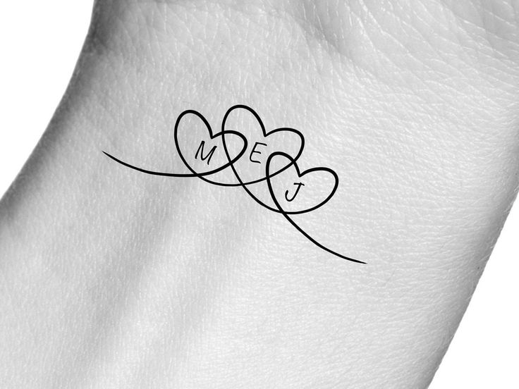 Custom Heart Initials Temporary Tattoo Custom Heart Letters Etsy