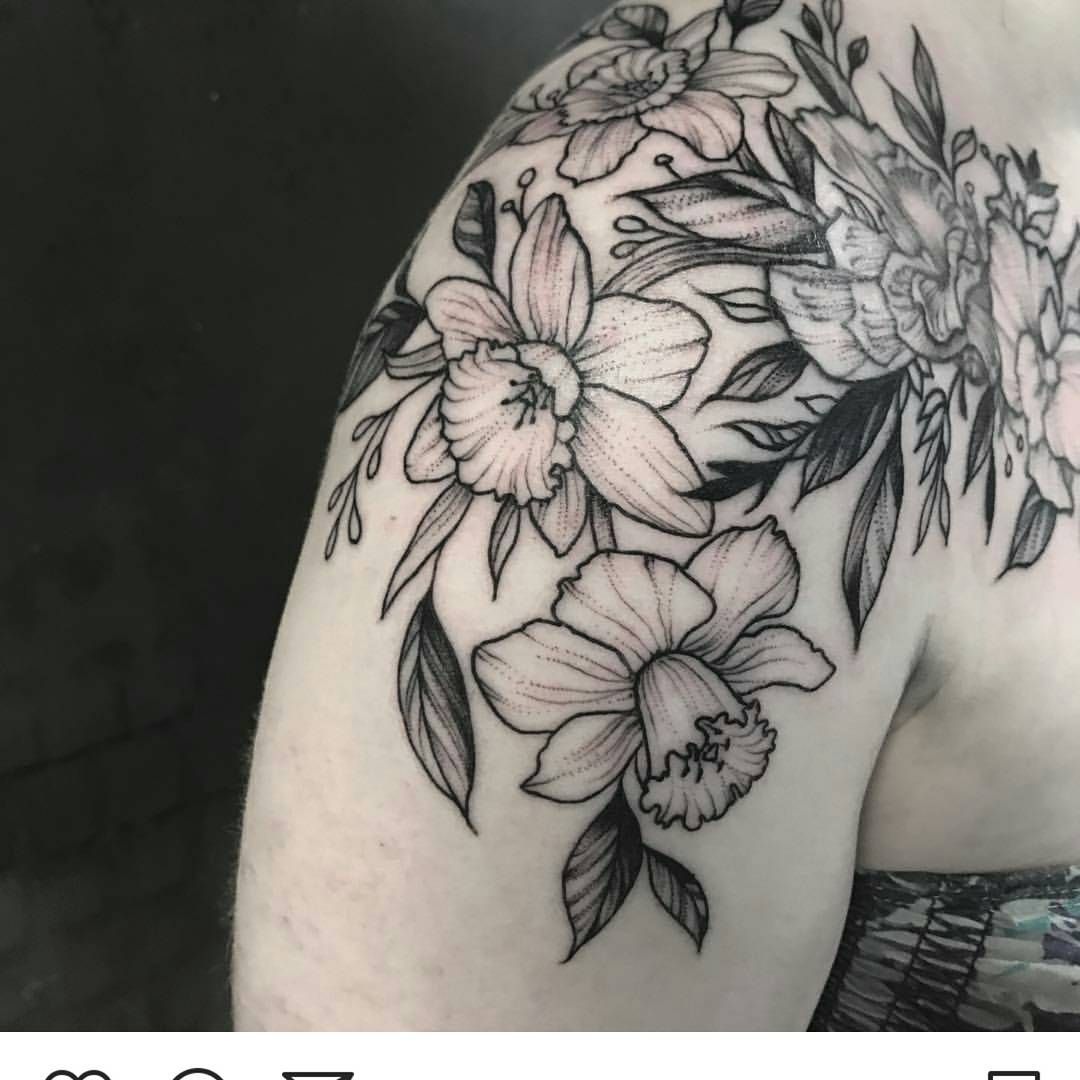 Daffodil Tattoo Black And White