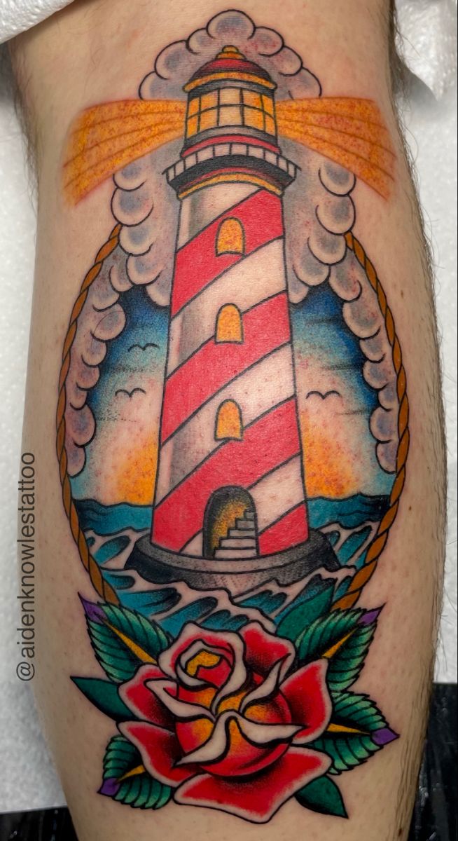 Details More Than 67 Black Traditional Lighthouse Tattoo Latest In Cdgdbentre