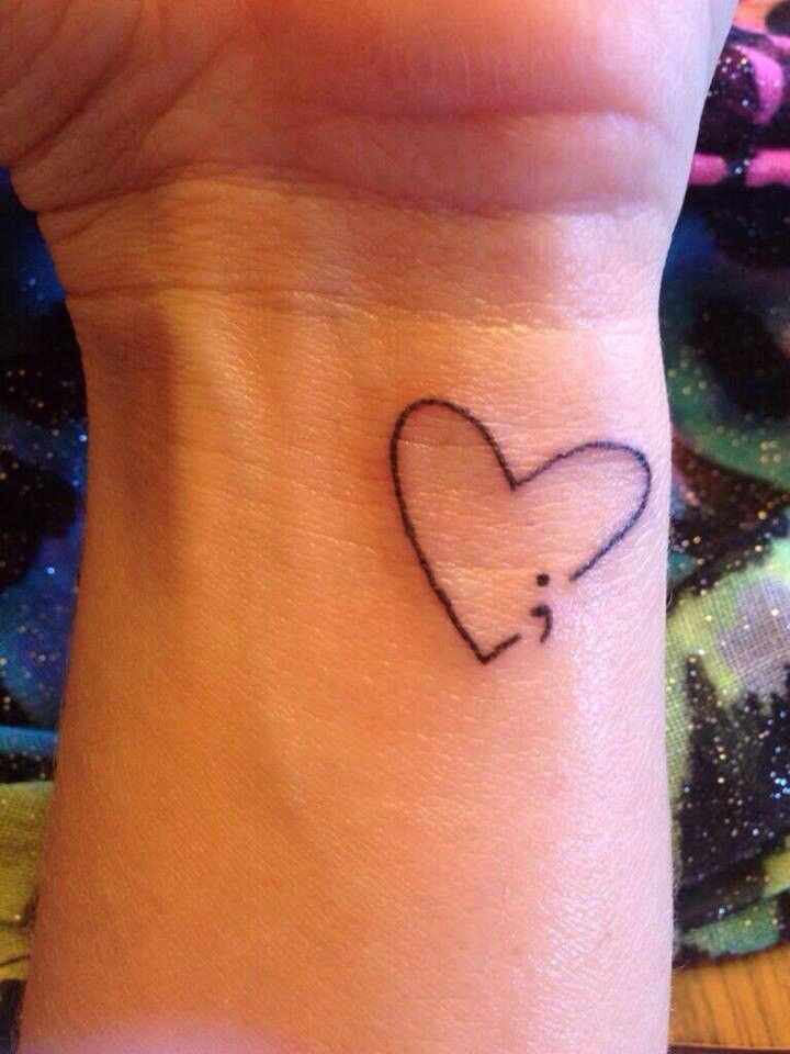 Die Besten 25 Semicolon Heart Tattoo Ideen Auf Pinterest