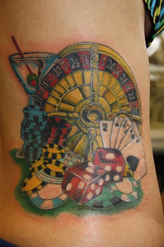 Edward R Shaw Roulette Wheel Casino Tattoo