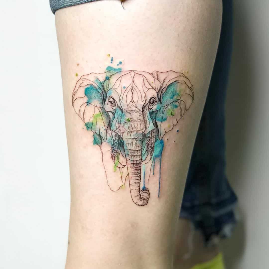 Elegant Thai Elephant Tattoo