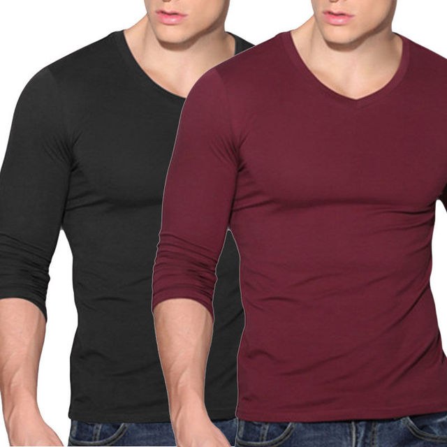 Fashion Men S Slim Fit Tattoo Long Sleeve Muscle Tee T Shirt Casual