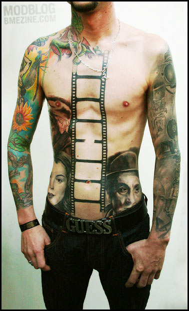 Film Strip Tattoo Maybe Smaller And With Real Pics Tattooed Inside The Strip Wrap Tattoo