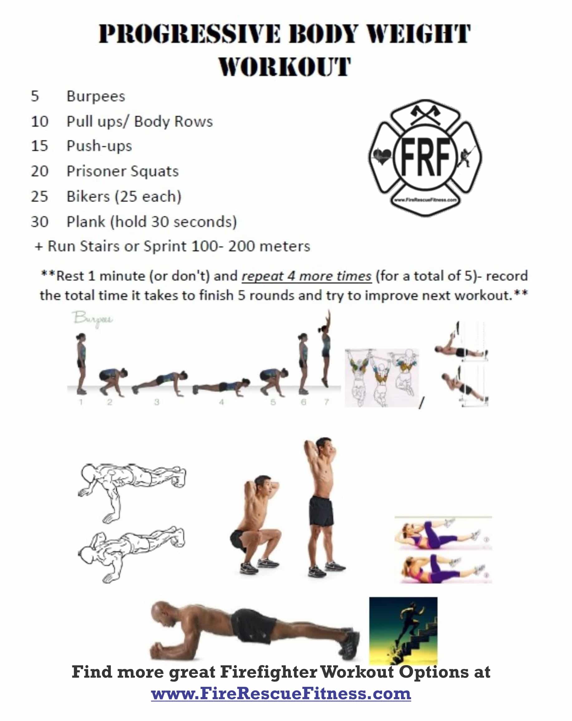 Firefighter Workout Progressive Bodyweight Challenge Fire Rescue Fitness