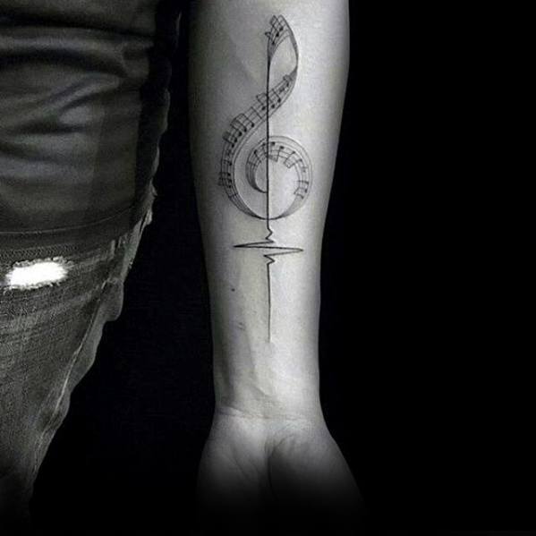 Forearm Minimalist Tattoo Ideas For Men Music Tattoo Ideas