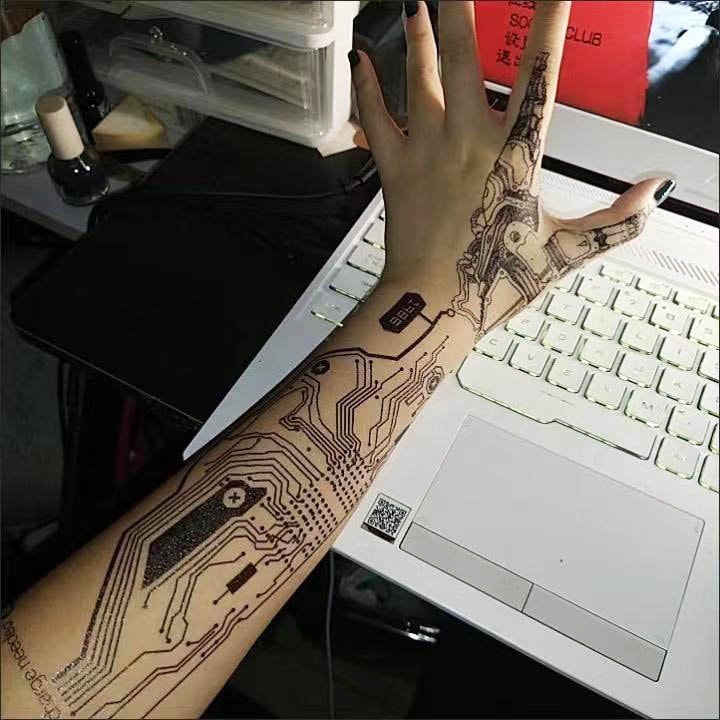 Future Memories Workinprogress Pattern Tattoo Cyberpunk Tattoo Geometric Tattoo