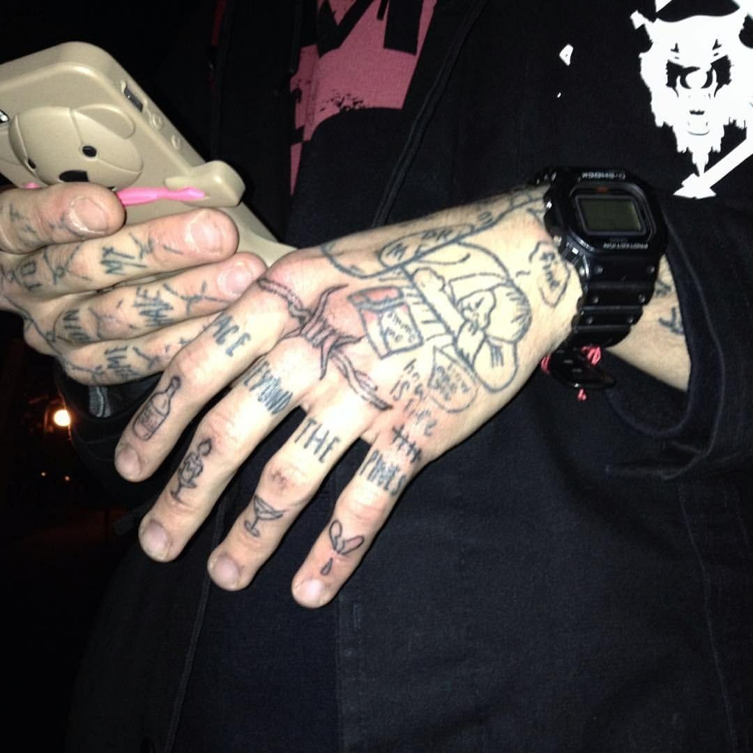 Goth Nails Hand And Finger Tattoos Grunge Tattoo Hand Tattoos