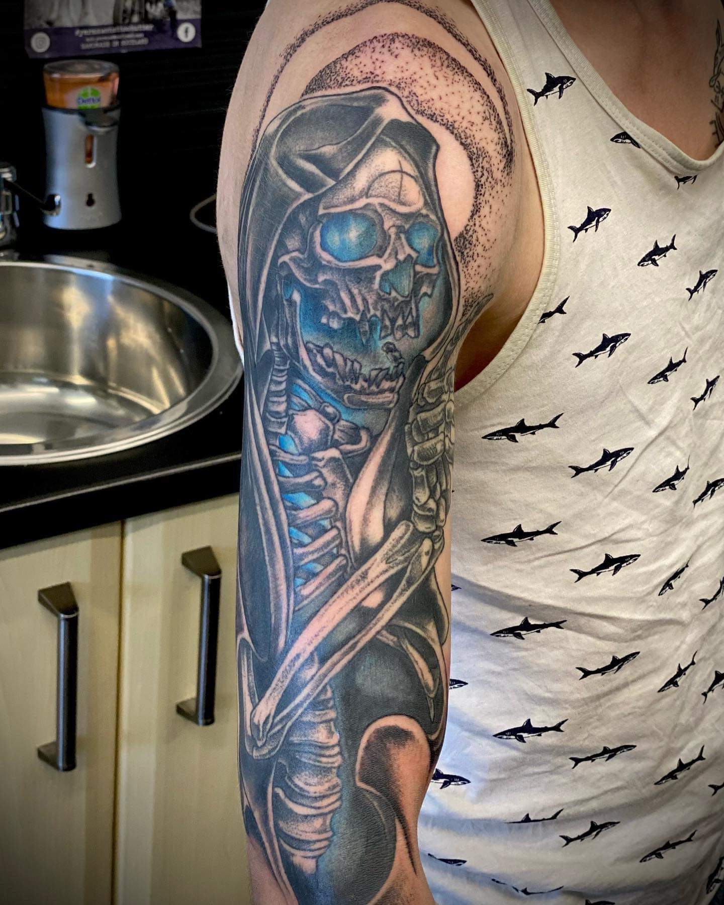 Grim Reaper Tattoo By Russell Diego Arthur In Arora Ink Shetland R