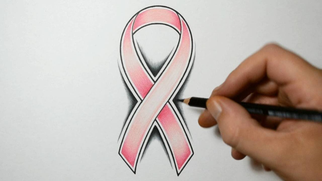 How To Draw A Cancer Ribbon Tattoo Design Style Youtube