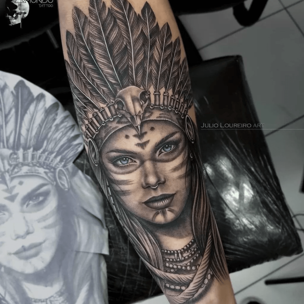 Indian Women Tattoo Native Indian Tattoos Indian Girl Tattoos Indian