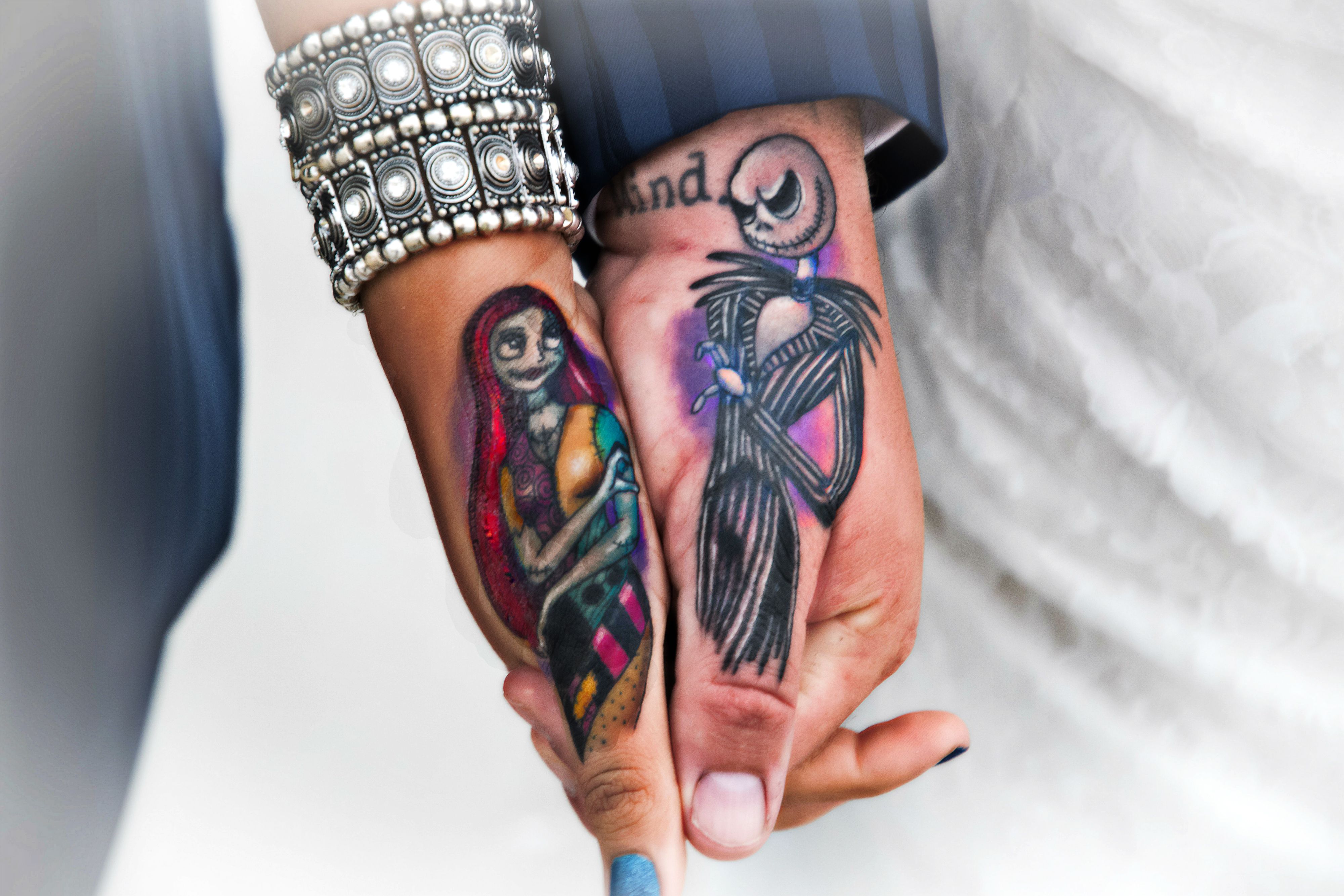 Jack And Sally Tattoo Small