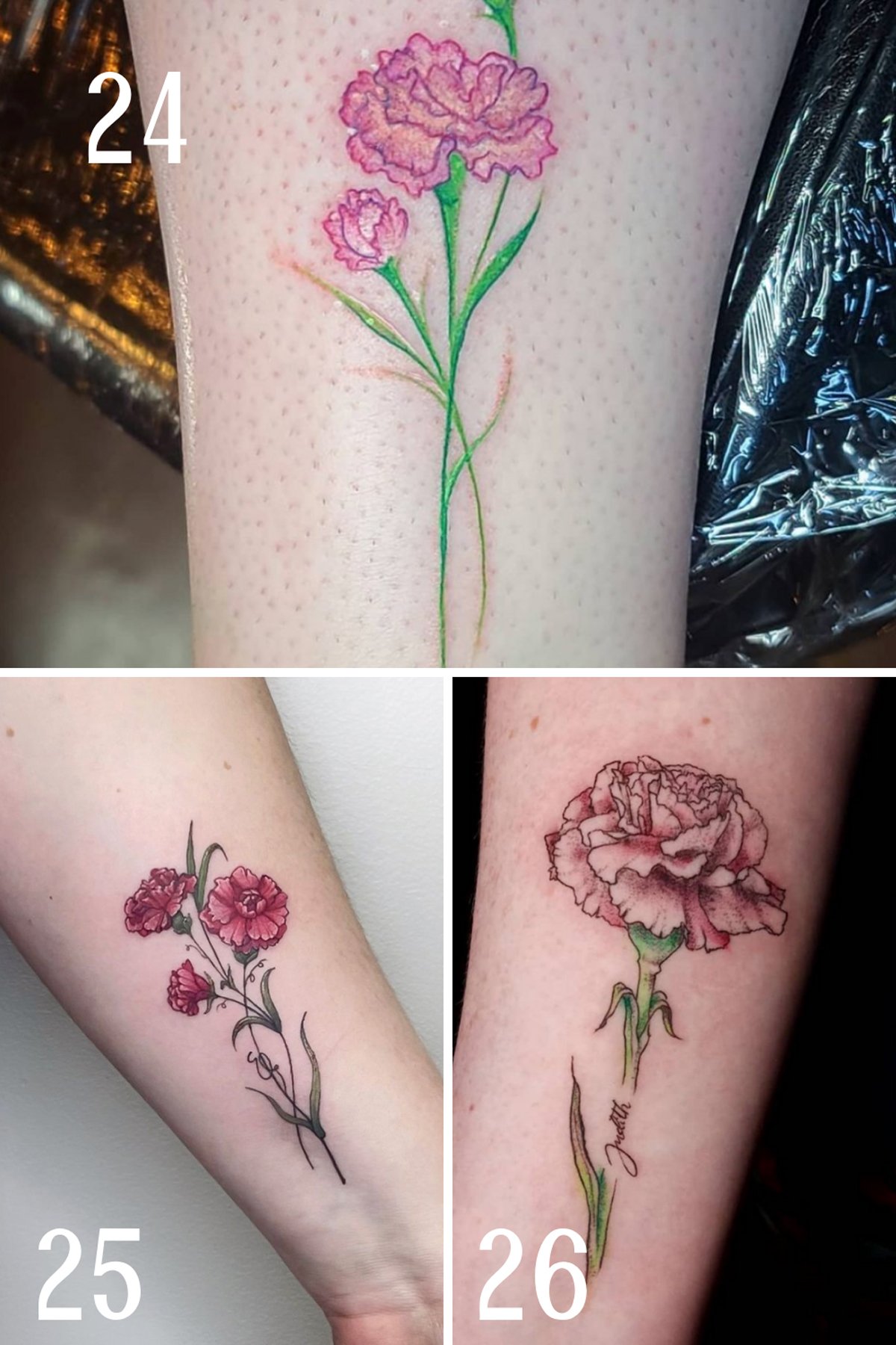 January Birth Flower Tattoo Designs The Carnation Tattoo Glee