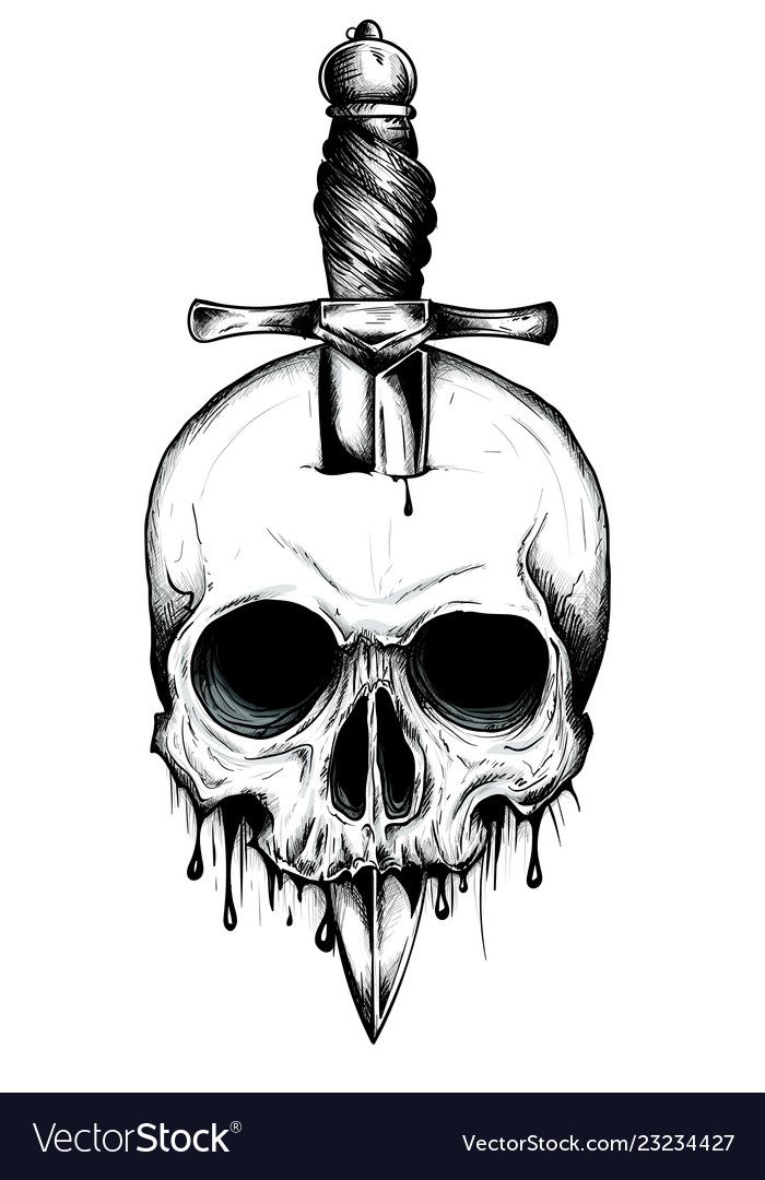 Knife Skull Tattoo Black Tattoos Tattoos Animal Tattoo