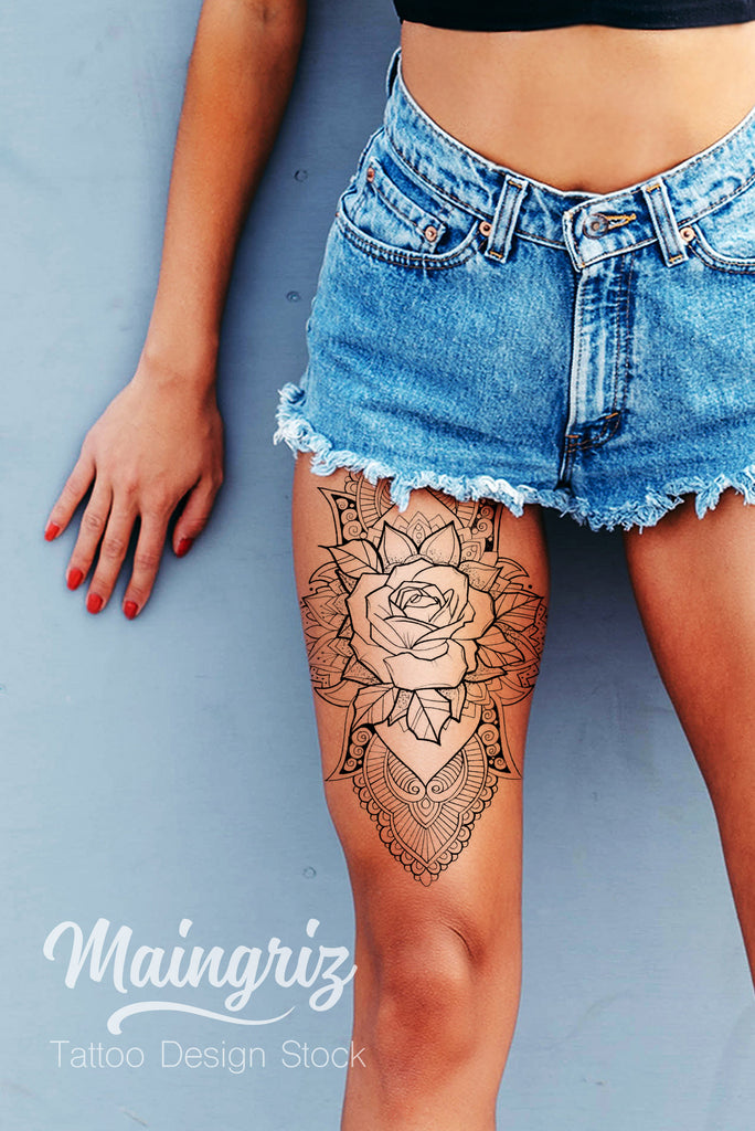 Mandala Rose Tattoo Design