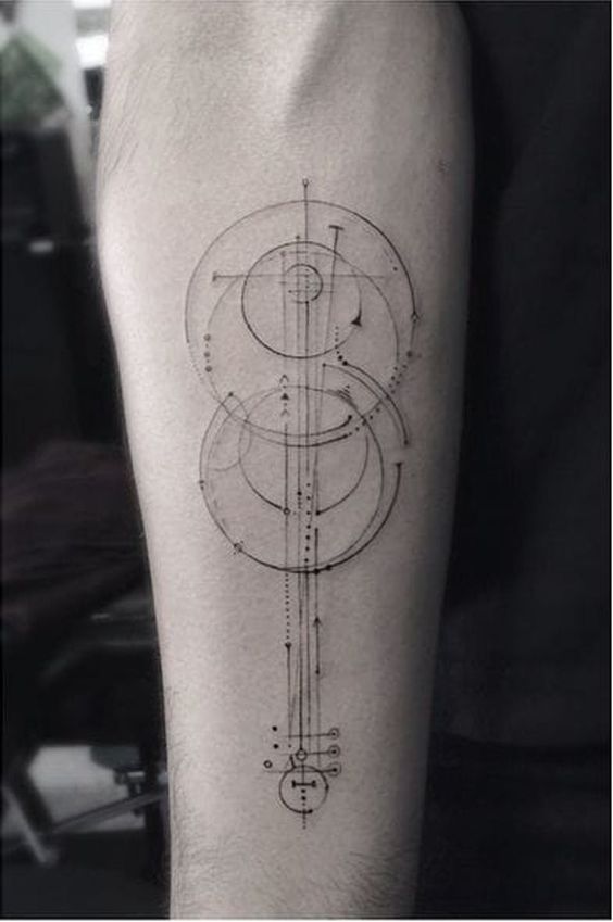 Minimalist Overlapping Circles Tattoo On The Left Forearm Circle