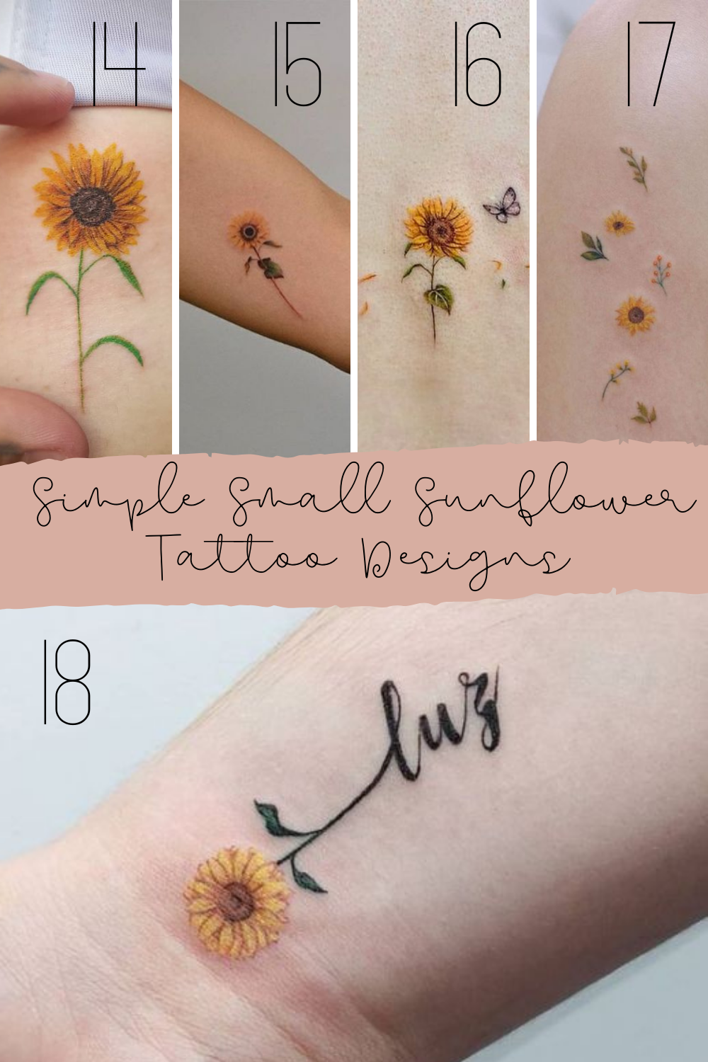 Minimalist Sunflower Tattoo In Fine Line