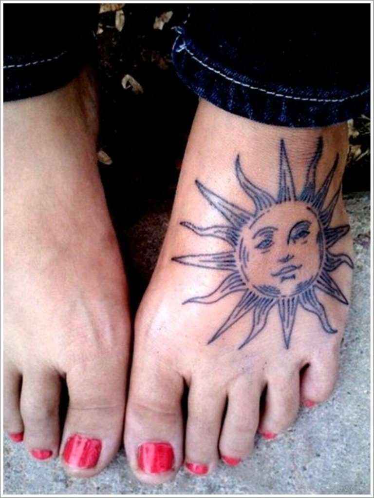 My Sun Tattoo Foot Sun Tattoos Girly Tattoos Foot Tattoos Tattoos And Piercings Tattos