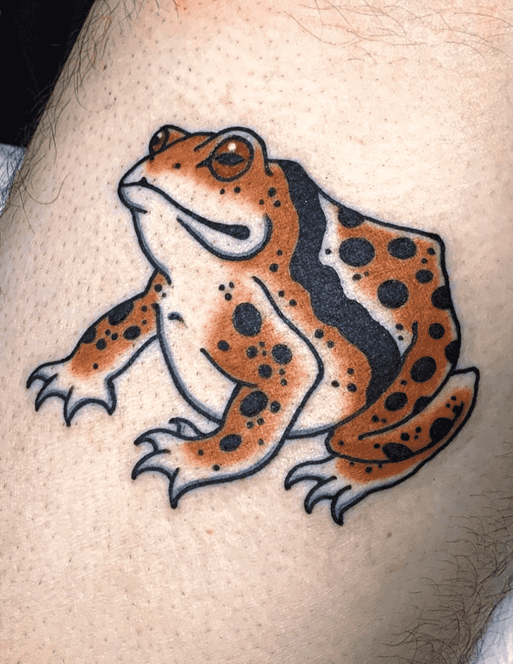 Neo Japanese Toad Tattoo Done On The Thigh