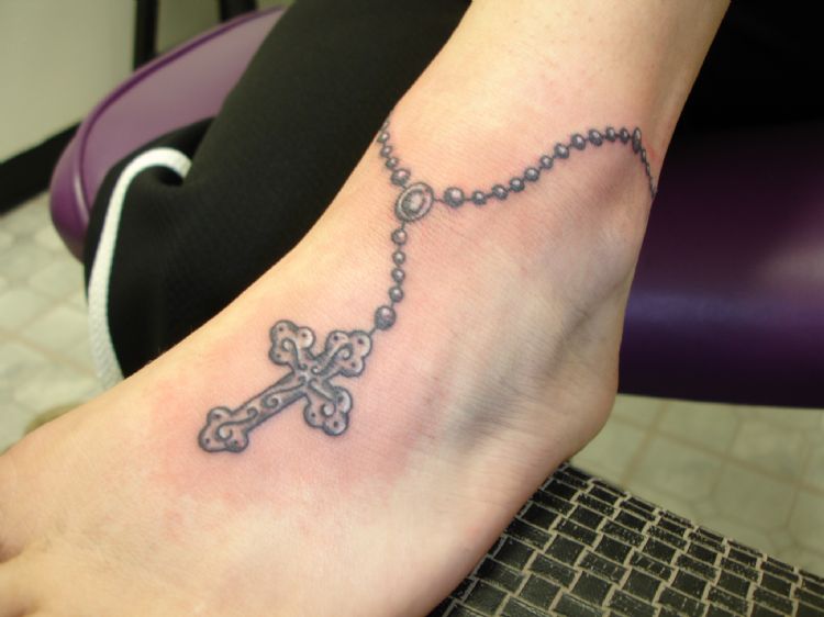 Nice Rosary Style Rosary Foot Tattoos Tattoos Foot Tattoo