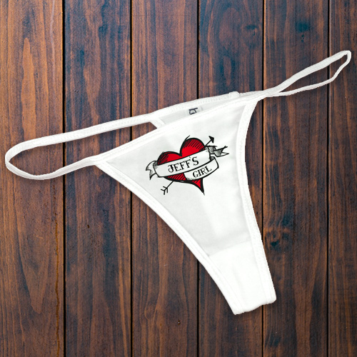 Personalized Tattoo Heart Bikini Thong Giftsforyounow