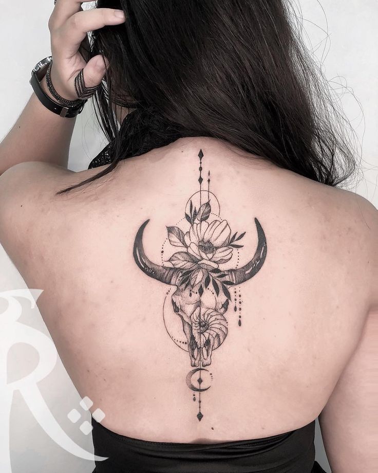 Pin By Alyssa Trovato On Body Art Bull Skull Tattoos Taurus Tattoos