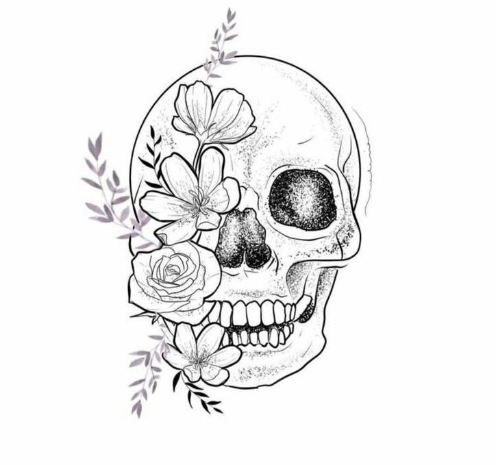 Pin By Gina On Tats Simple Skull Drawing Small Skull Tattoo Sugar Skull Art Drawing