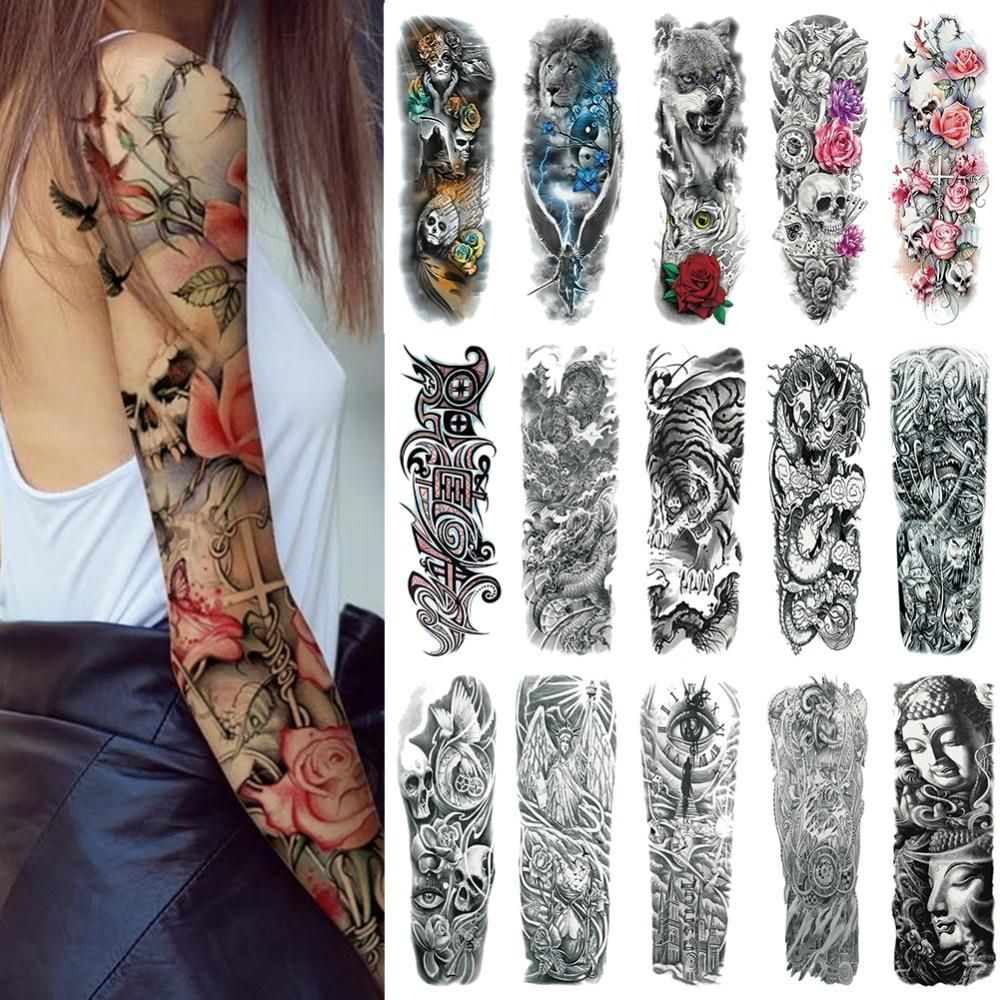 Pin By Kirsten Philipp On Cover Skull Sleeve Tattoos Evil Skull Tattoo Arm Temporary Tattoos