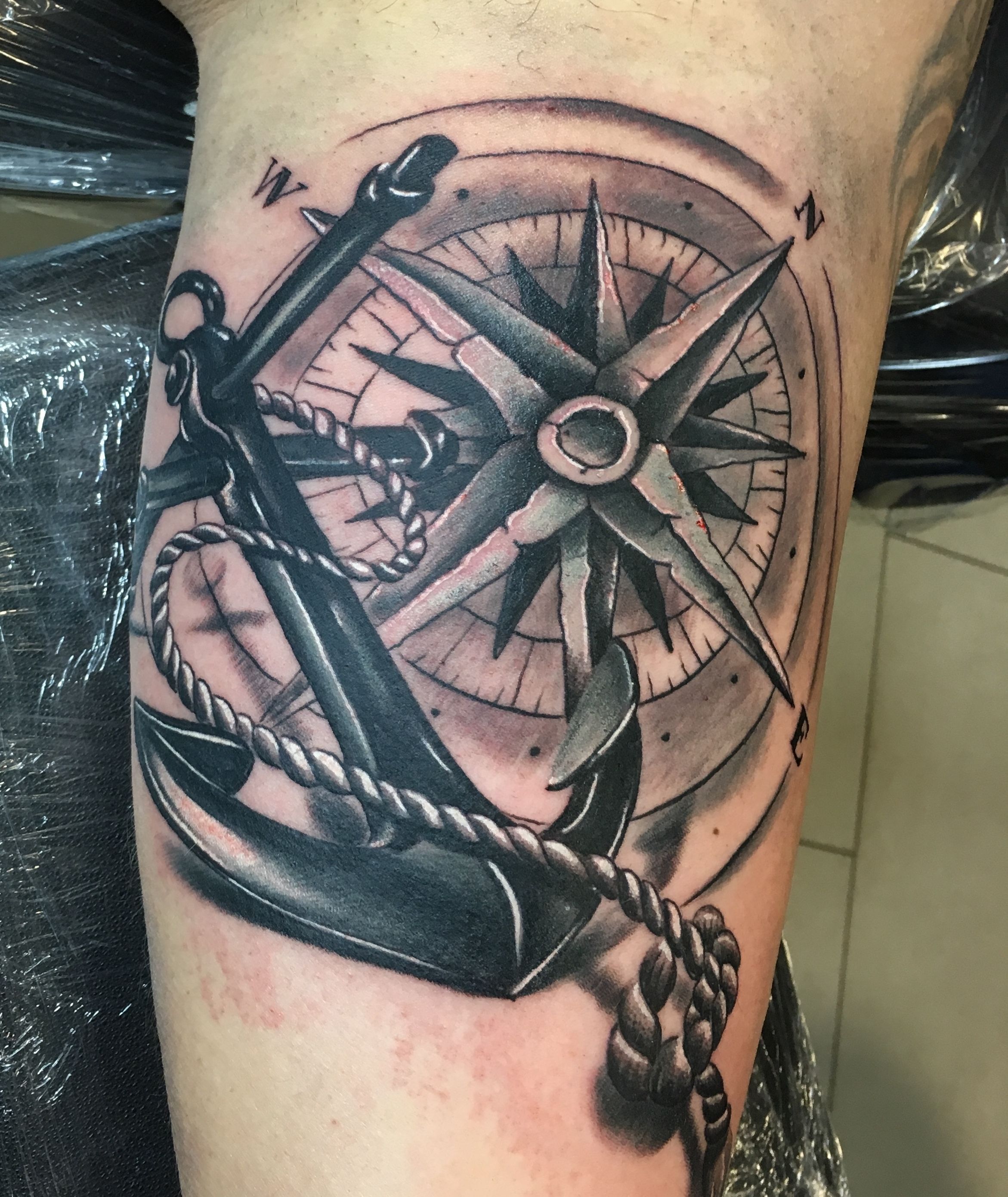 Pirate Compass Tattoo Compass And Map Tattoo Anchor Compass Tattoo Anchor Tattoos Crown