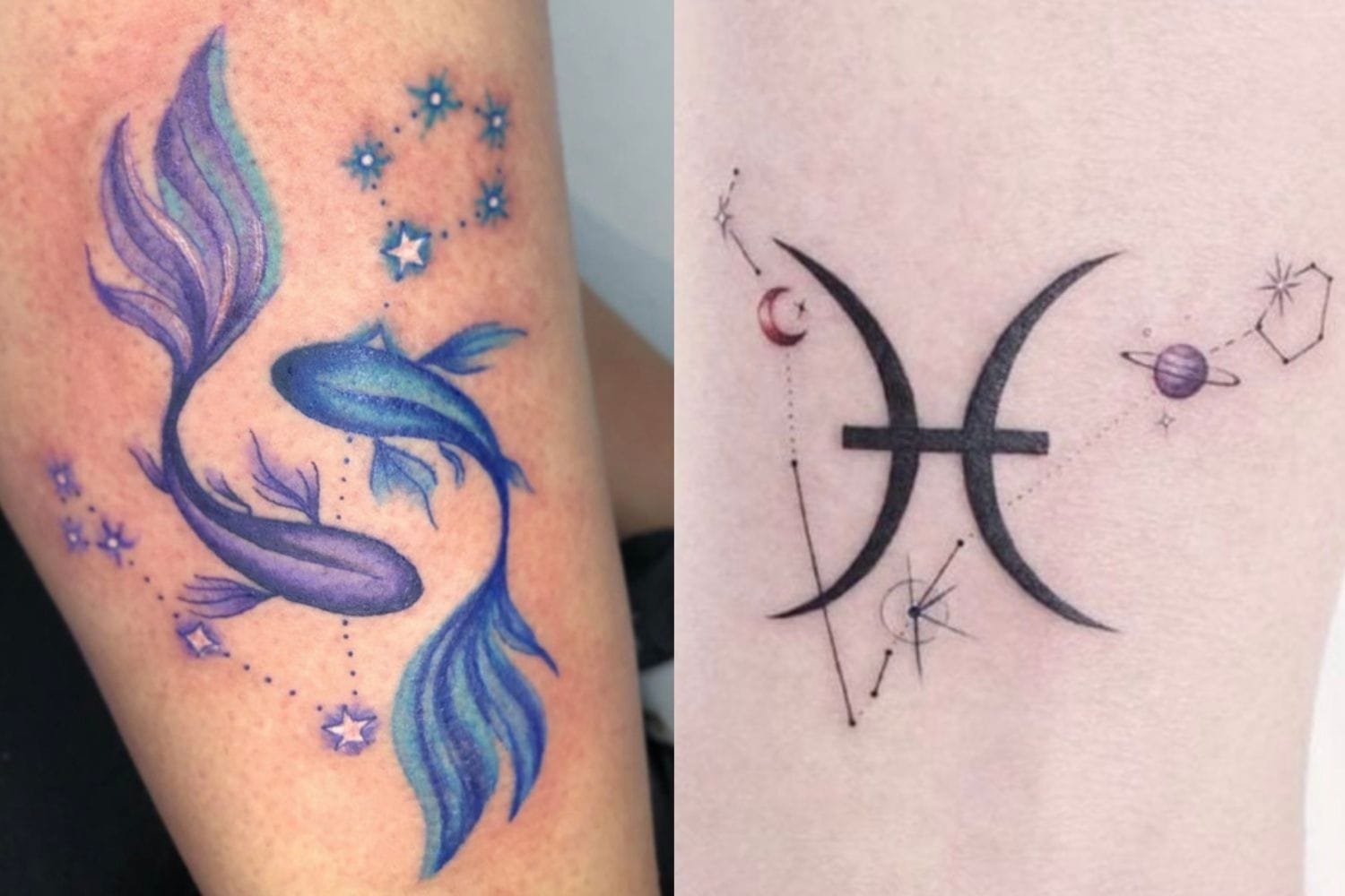 Pisces Tattoo Pisces Tattoo Design Pisces Sign Tattoo Tattoo For Pisces Zodiac Signs Tattoos Pisces Symbol Tattoo Zodiac Symbol Etsy