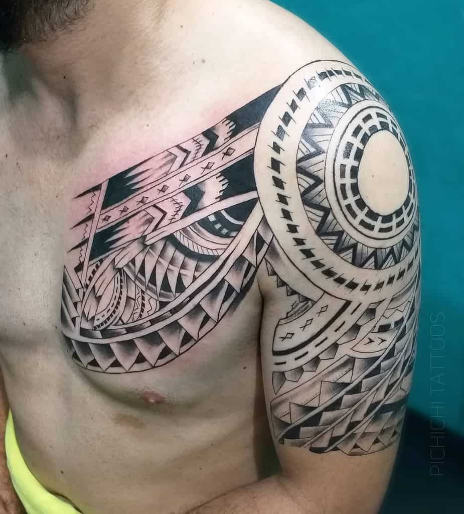 Polynesian Chest Tattoo Design Polynesian Tattoo Designs Tattoos