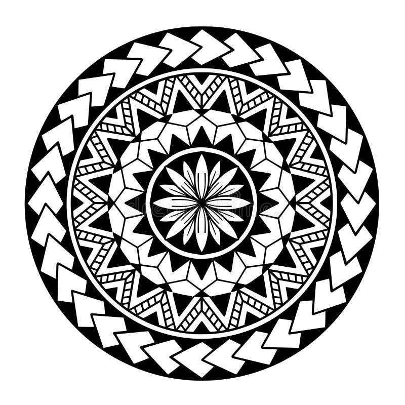 Polynesian Circle Tattoo Design Aboriginal Samoan Stock Vector Royalty