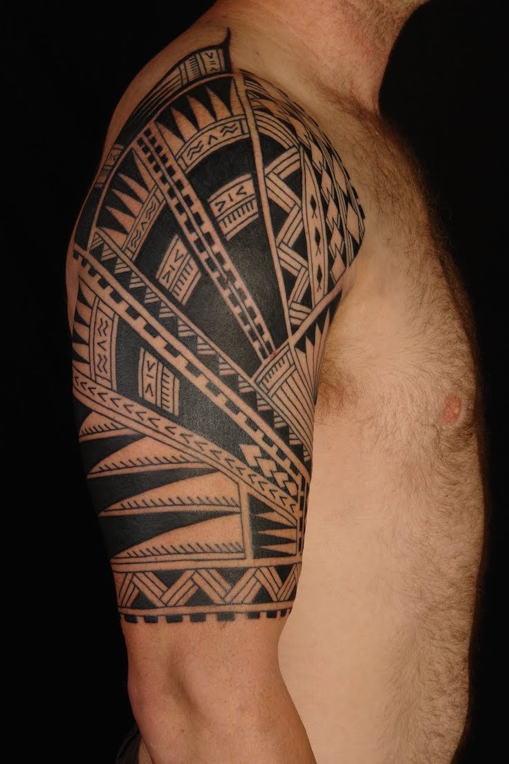 Polynesian Half Sleeve Tattoo Idea