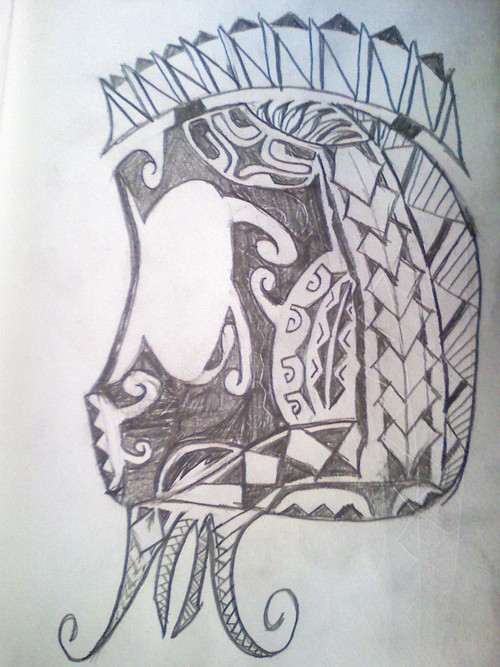 Polynesian Warrior Traditional Tattoo Image Weird Tattoos Portrait