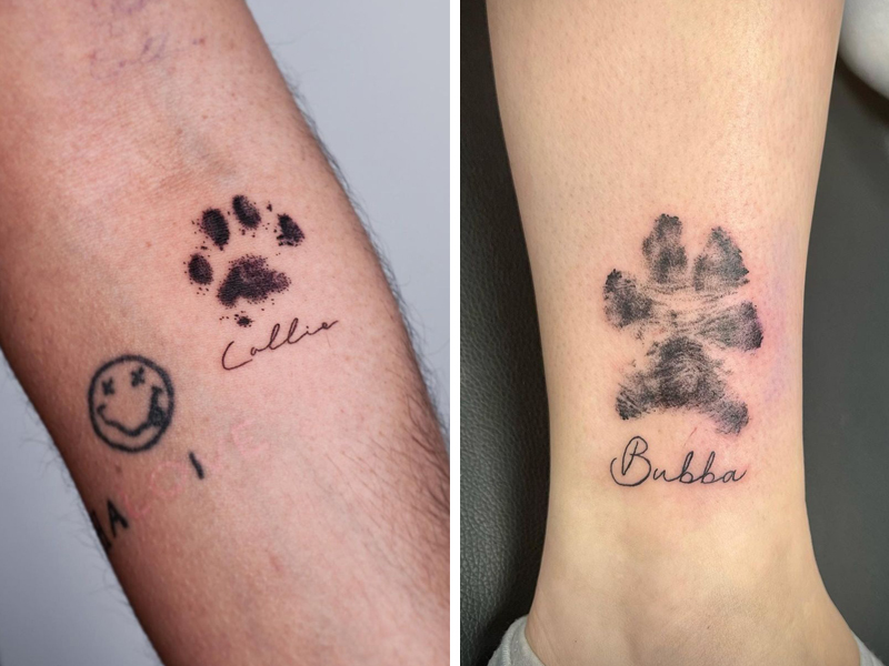 Popcorn Tattoo Pawprint Tattoo Dog Pawprint Tattoo Food Tattoos