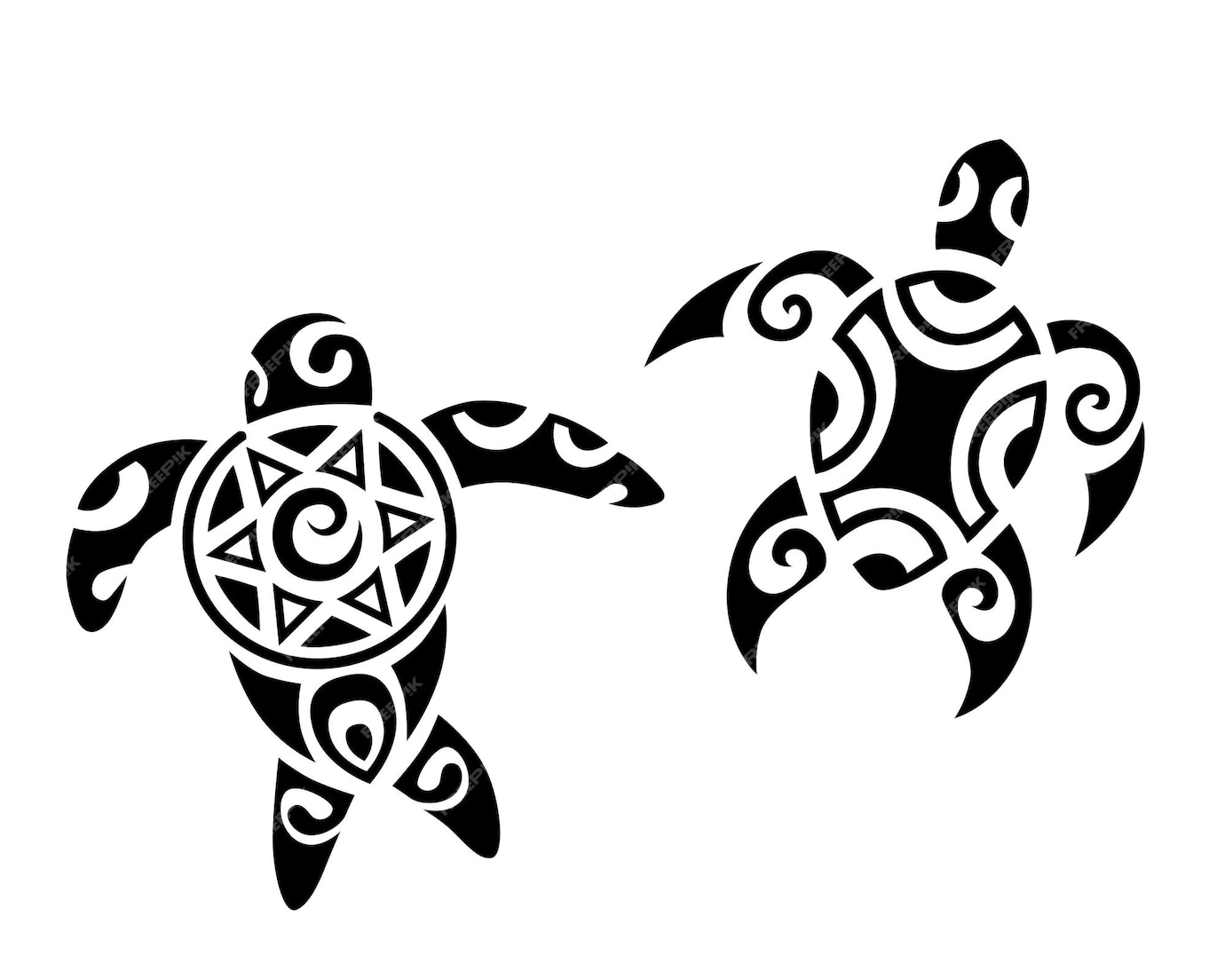 Premium Vector Set Of Sea Turtles Maori Style Tattoo Sketch For Print Tshirt Cards Fabric Tattoo