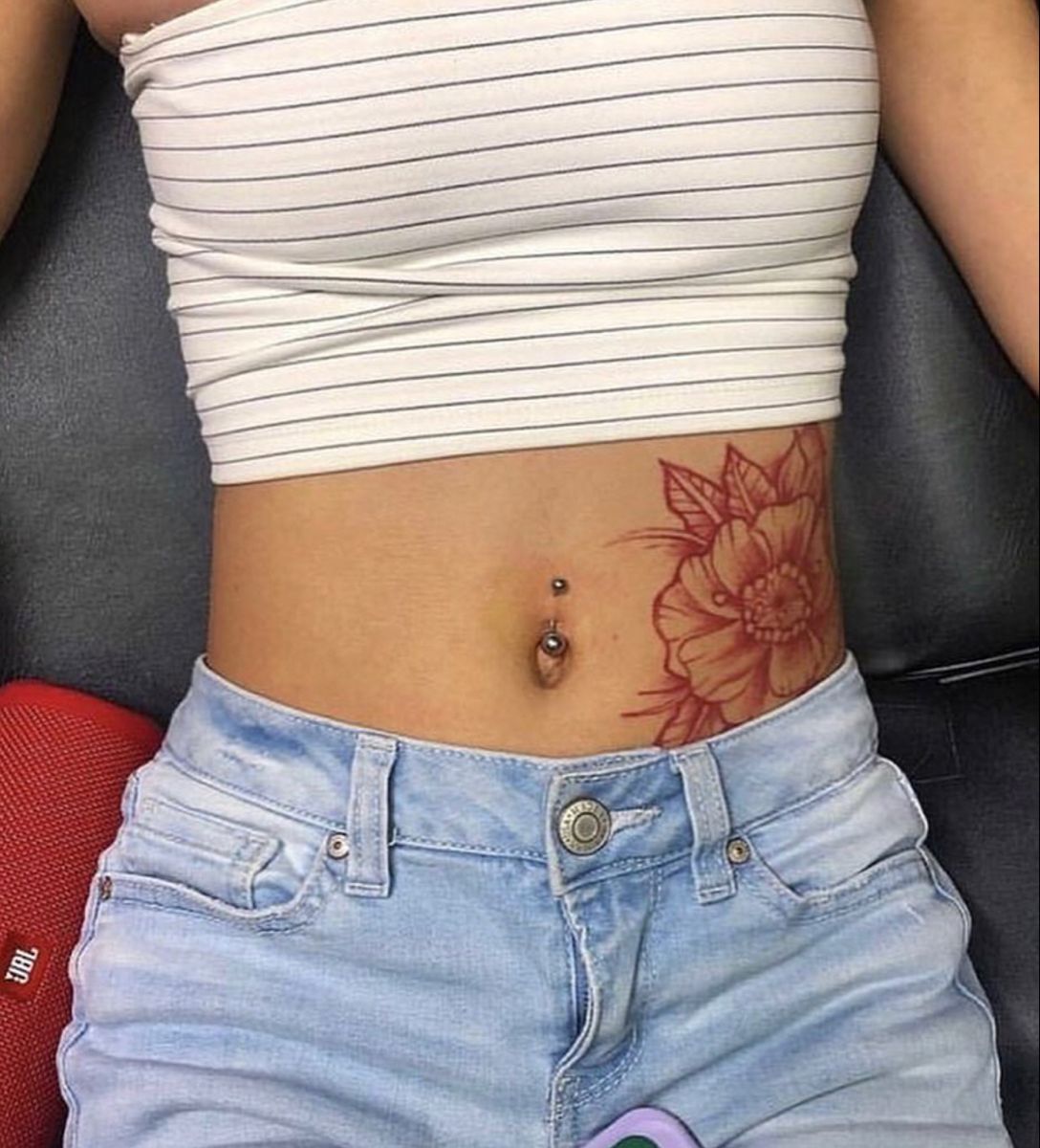 Pretty Around The Waist Tattoo Lower Belly Tattoos Tummy Tattoo