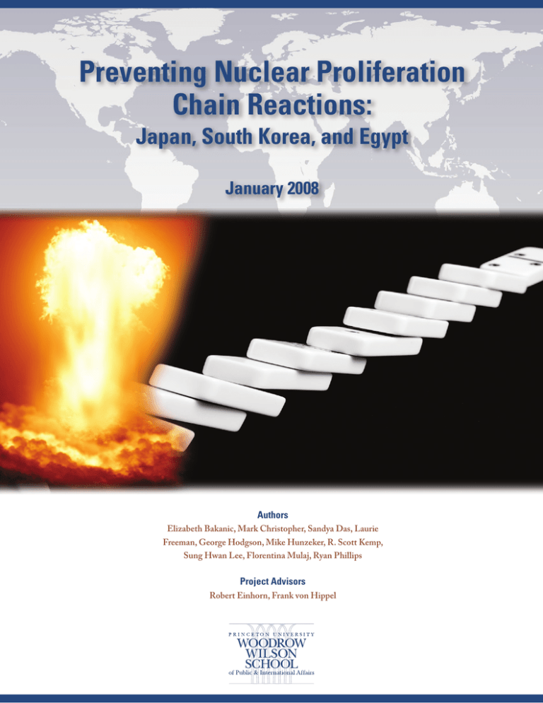 Preventing Nuclear Proliferation Chain Reactions Japan South Korea