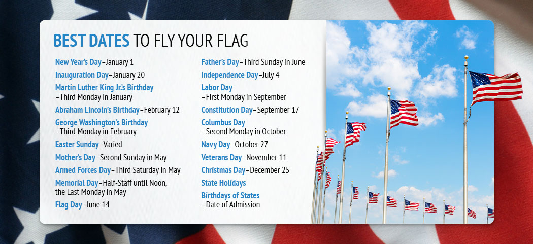 Printable List Of Days To Fly The American Flag