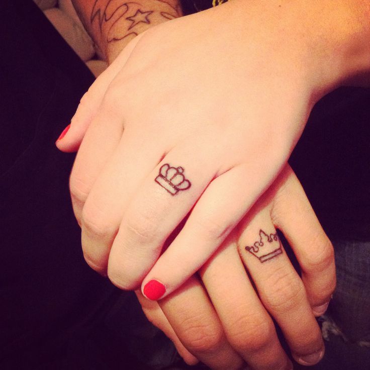 Queen Crown Tattoos On Finger